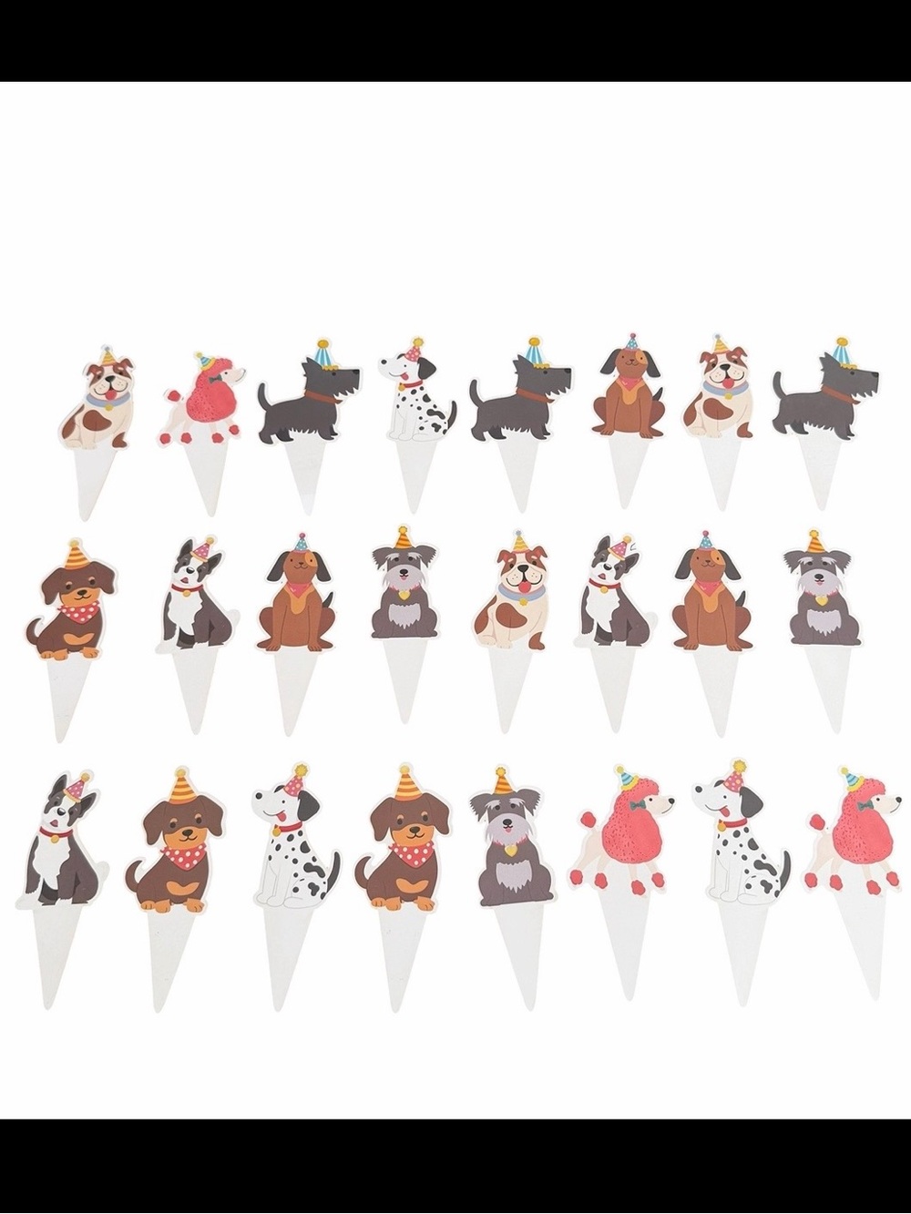 Dog Themed Birthday Party Decorations Cupcake Cake Toppers 24 Pc